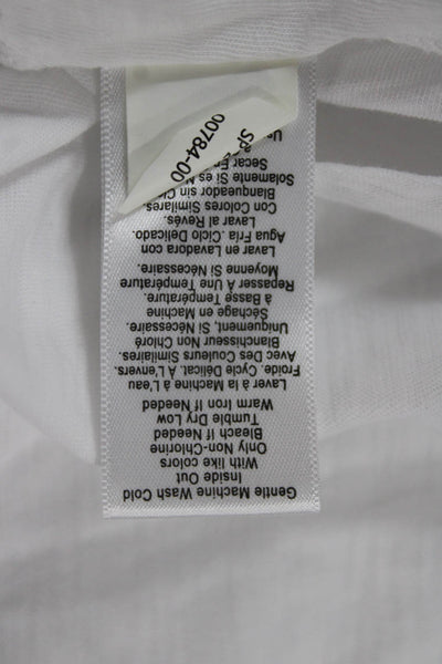 Nation LTD Womens Basic 3/4 Sleeve White Pima Cotton T Shirt Size S