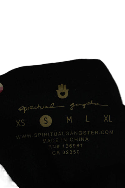 Spiritual Gangster Women Ankle Heart Leggings Black Size S