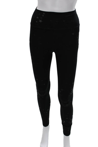 Spiritual Gangster Women Ankle Leggings Black Stars Size XS