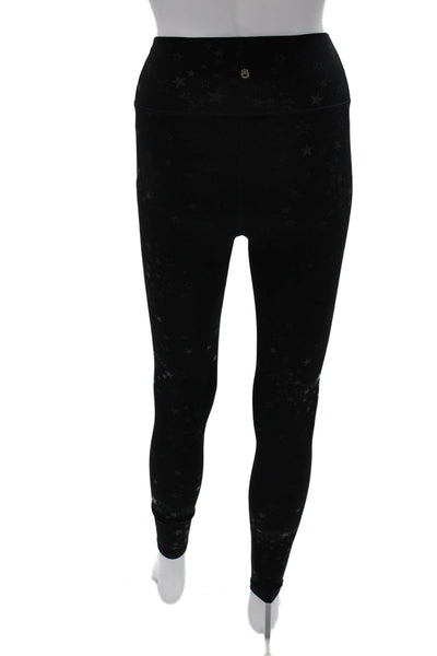 Spiritual Gangster Women Ankle Leggings Black Stars Size XS