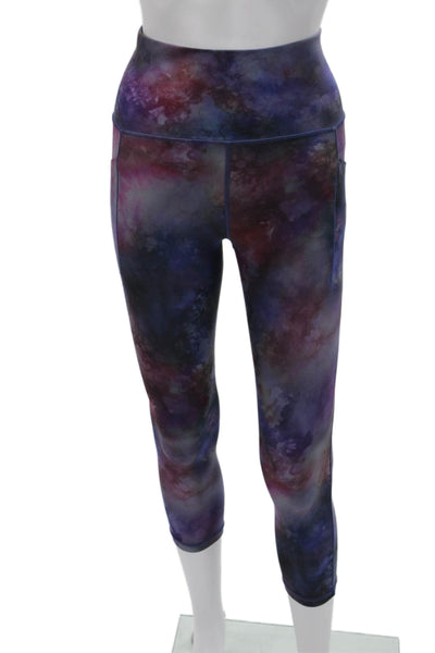 Athleta Women Capri Leggings Tie Dye Multicolor Galaxy 75% Polyester Size XS