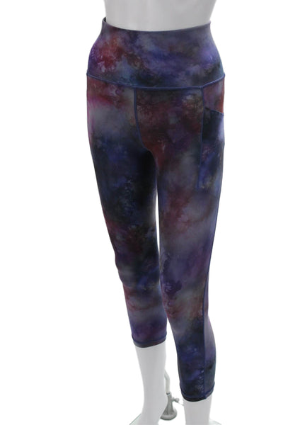 Athleta Women Capri Leggings Tie Dye Multicolor Galaxy 75% Polyester Size XS