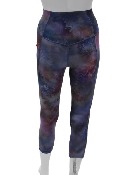 Athleta Women Capri Leggings Tie Dye Multicolor Galaxy 75% Polyester Size XS