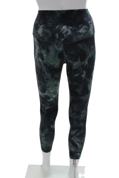 Lululemon Women Cropped Leggings Multicolor Tie Dye Nylon Lycra Size 4