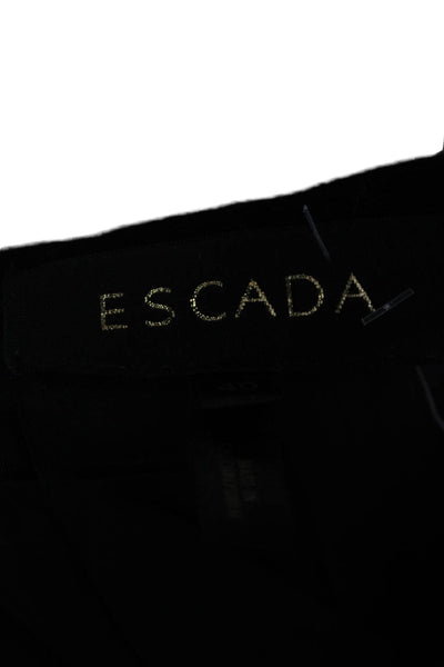 Escada Women Straight Pencil Skirt Black 100% Wool Knee Zip Size 40
