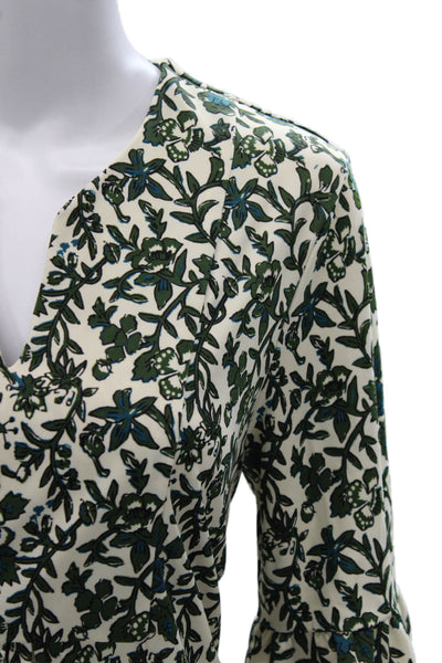 Jude Connally Women Tunic Floral V-Neck Multicolor 3/4 Sleeve Pullover Size S
