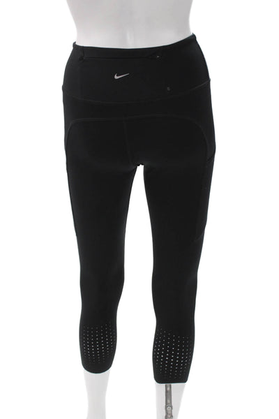 Nike Womens Capri Leggings Black Drawstring Polyester Size XS