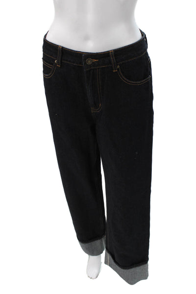 Lioness Womens Wide-Leg Jeans Blue High Rise Cotton Blend Inseam 31 Size XS