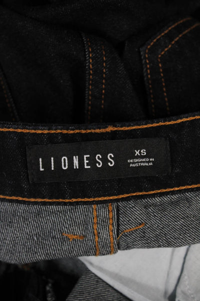 Lioness Womens Wide-Leg Jeans Blue High Rise Cotton Blend Inseam 31 Size XS