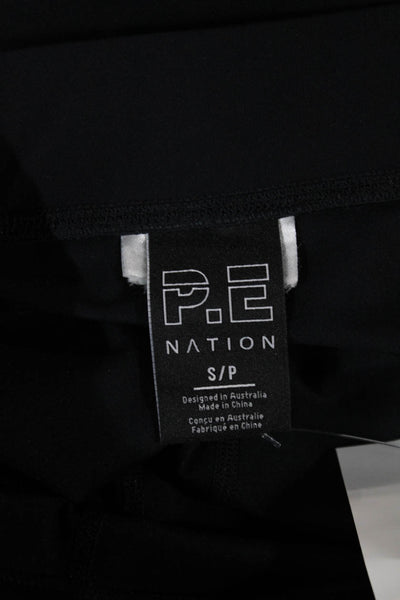 PE Nation Womens Black Jogger Pants Polyester Blend Drawstring Size S