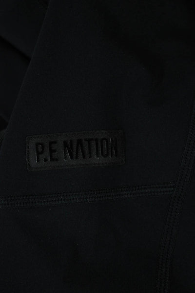 PE Nation Womens Black Jogger Pants Polyester Blend Drawstring Size S