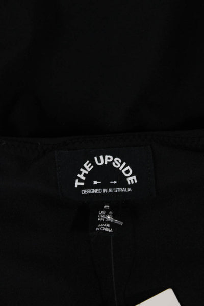 The Upside Womens Cropped V Neck Long Sleeve T Shirt Black Size 6