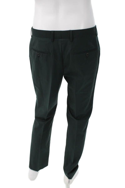 Topman Mens 2 Piece Green Polyester Suit Solid 28in Inseam Size 42