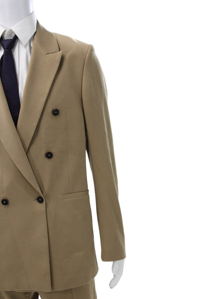 Zara Mens 2 Piece Beige Suit Solid Polyester Viscose Size 40