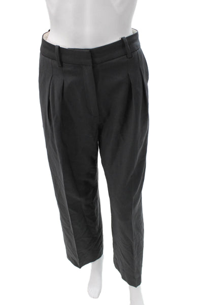 Loulou Studio Women Dress Pants Black Zip 100% Virgin Wool Size XS