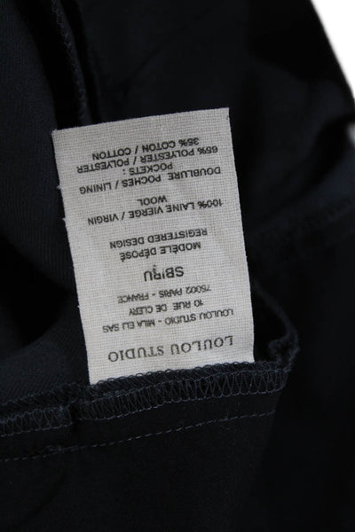 Loulou Studio Women Dress Pants Black Zip 100% Virgin Wool Size XS