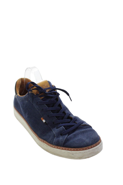 Allen Edmonds Mens Suede Lace Up Sneakers Shoes Blue Size 10