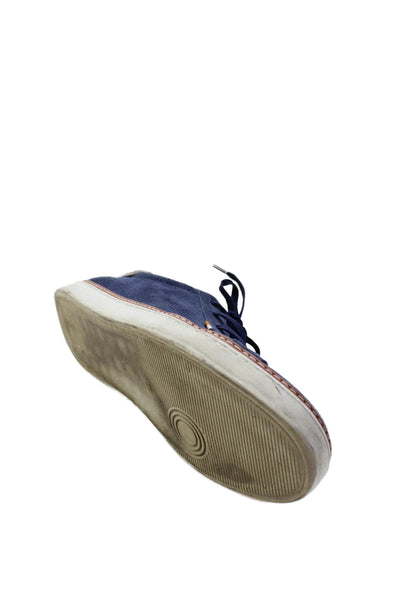 Allen Edmonds Mens Suede Lace Up Sneakers Shoes Blue Size 10