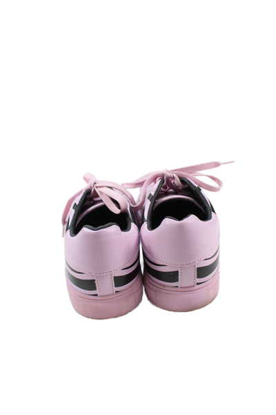 Cavalli Class Womens Leather Tiger Striped Sneakers Lavender Black Size 40 10
