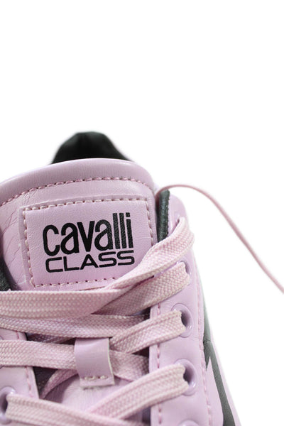 Cavalli Class Womens Leather Tiger Striped Sneakers Lavender Black Size 40 10