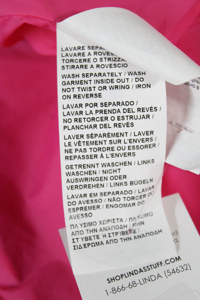Love Moschino Women Windbreaker Pink Cotton Blend Button Long Sleeve Size 4