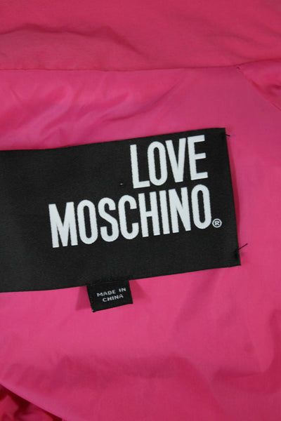 Love Moschino Women Windbreaker Pink Cotton Blend Button Long Sleeve Size 4
