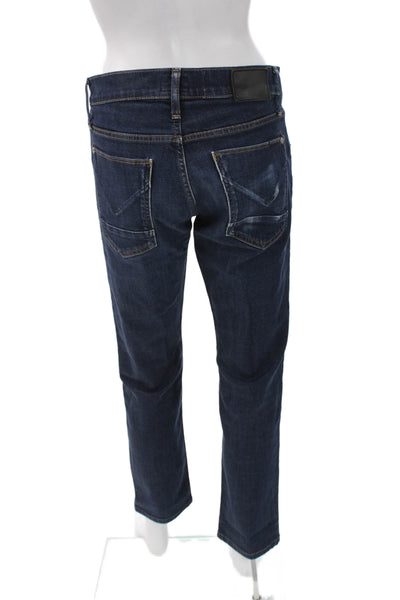 Hudson Mens Straight Blue Jeans Button Mid Rise Cotton Blend Size 30