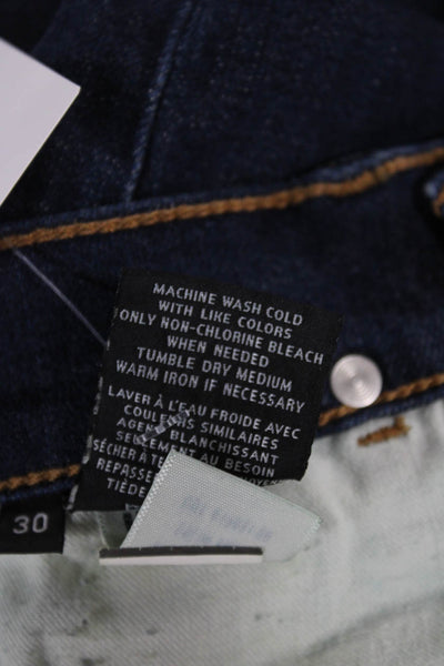Hudson Mens Straight Blue Jeans Button Mid Rise Cotton Blend Size 30