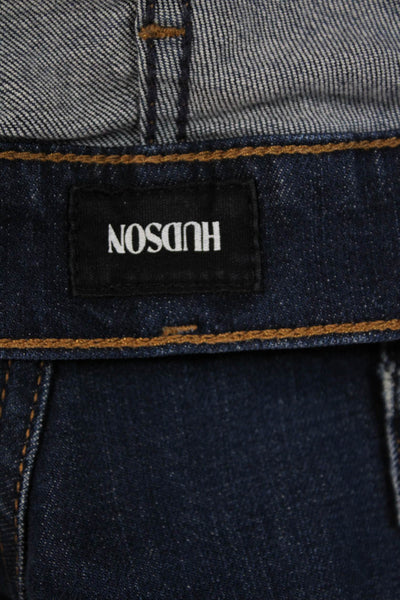 Hudson Mens Straight Blue Jeans Button Mid Rise Cotton Blend Size 30