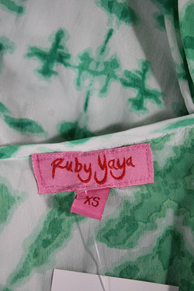 Ruby Yaya Women Multicolor Viscose V Neck Tie Dye Maxi Dress 3/4 Sleeve Size XS