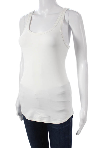 Lululemon Women Scoop Neck Basic Tank White Nylon Blend Size 4