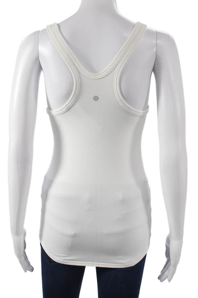 Lululemon Women Scoop Neck Basic Tank White Nylon Blend Size 4