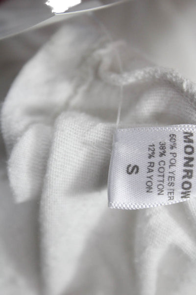 Monrow Women White Scoop Neck Basic Tank Sleeveless Size S