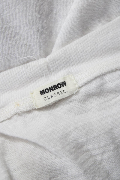 Monrow Women White Scoop Neck Basic Tank Sleeveless Size S