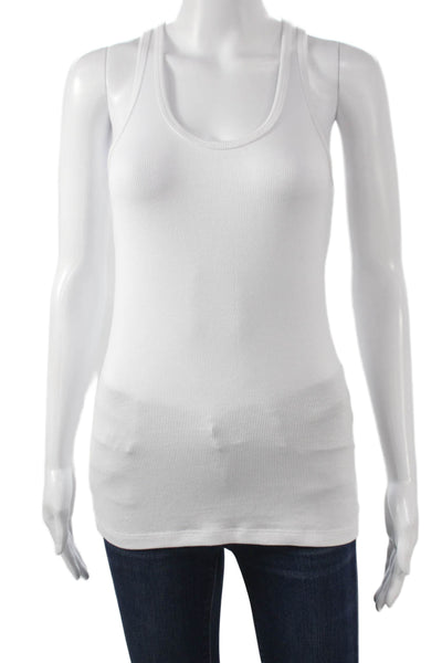 Splits 59 Womens Sleeveless Scoop Neck Basic Tank White Modal Size M