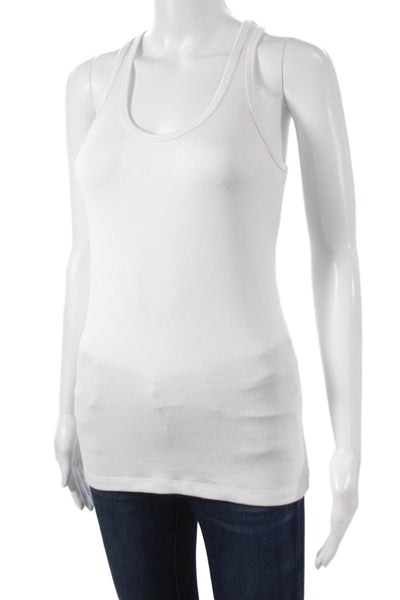 Splits 59 Womens Sleeveless Scoop Neck Basic Tank White Modal Size M