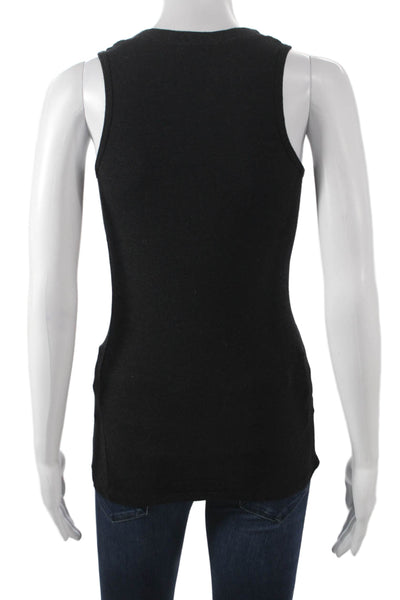Monrow Womens Basic Tank Black Scoop Neck Sleeveless Size S