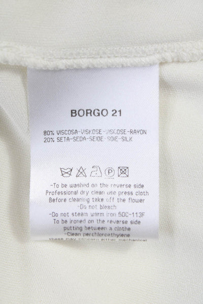 Giorgio Armani Women Ivory Scoop Neck Sleeveless Basic Tank Viscose Size 14