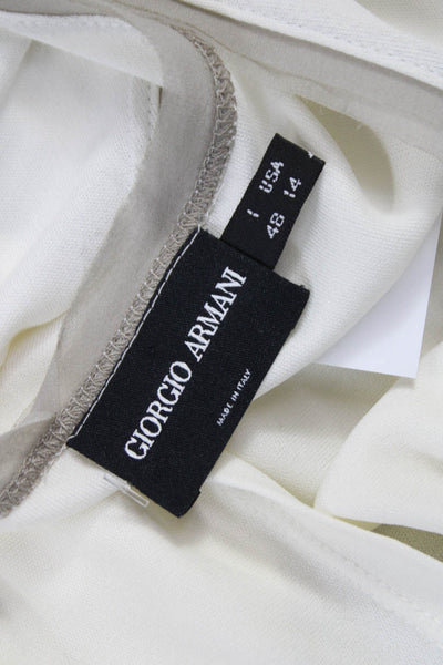 Giorgio Armani Women Ivory Scoop Neck Sleeveless Basic Tank Viscose Size 14