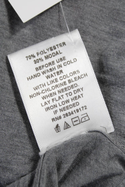 Phat Buddha Women Gray Scoop Neck Basic Tank Sleeveless Polyester Size S