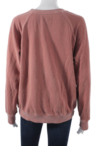 Sundry Womens Pink Cotton Pullover Sweatshirt Crewneck Long Sleeve Size 3