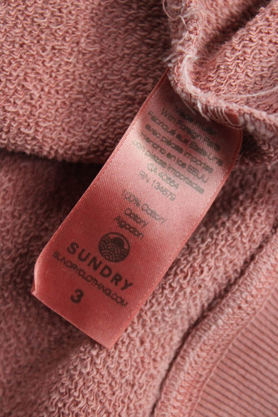 Sundry Womens Pink Cotton Pullover Sweatshirt Crewneck Long Sleeve Size 3