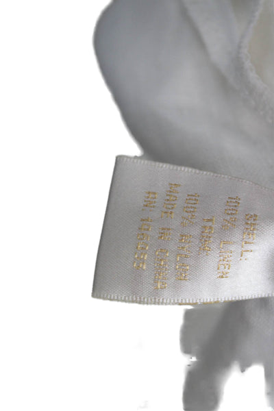 Gold Hawk Womens Kimono Linen V-Neck Long Sleeve Blouse White Size L
