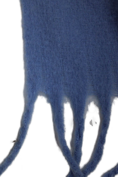 Shiraleah Womens Fringe Trim Knit Striped Cozy Scarf Blue White 78"x26"