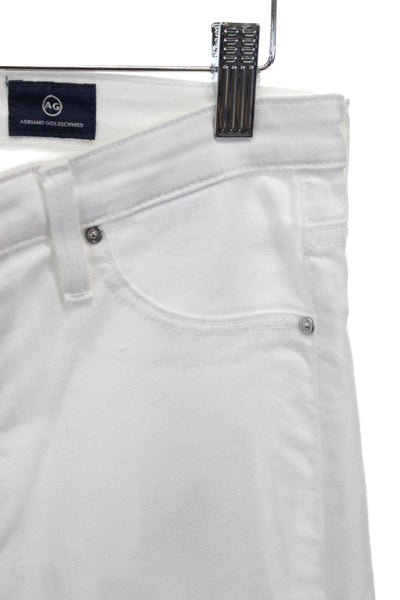 AG Adriano Goldschmied Women Bootcut Jeans White Cotton Blend Size 27