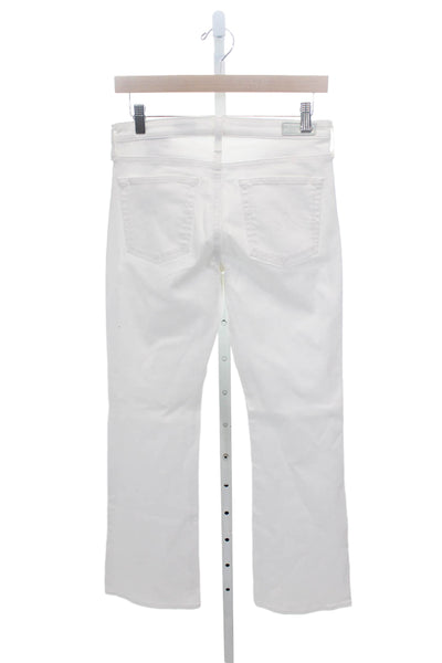 AG Adriano Goldschmied Women Bootcut Jeans White Cotton Blend Size 27