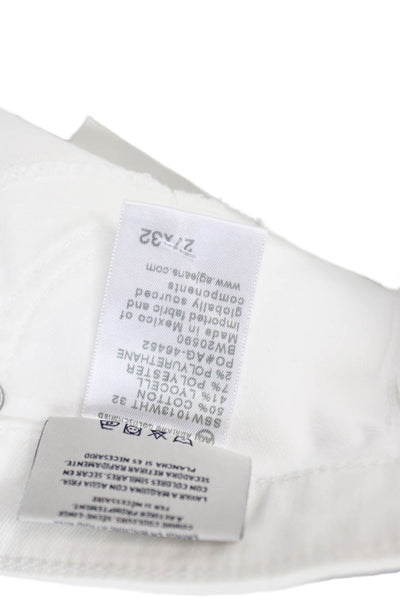AG Adriano Goldschmied Women Bootcut Jeans White Cotton Blend Size 27