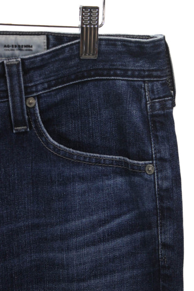 AG Adriano Goldschmied Mens Straight Blue Jeans Button Fly Cotton Blend Size 33