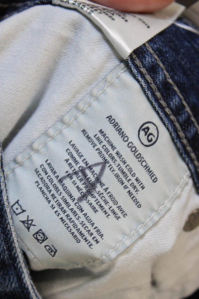 AG Adriano Goldschmied Mens Straight Blue Jeans Button Fly Cotton Blend Size 33