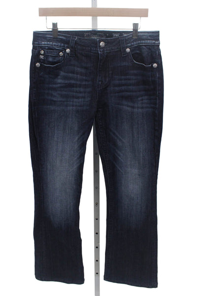 Miss Me Women Bootcut Jeans Blue Mid Rise Button Fly 32 Inseam Size 30
